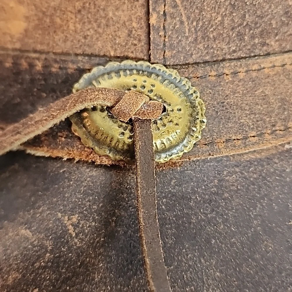 Distressed Australia Style Handmade 100% Real Leather Cowboy Western Hat Sz L